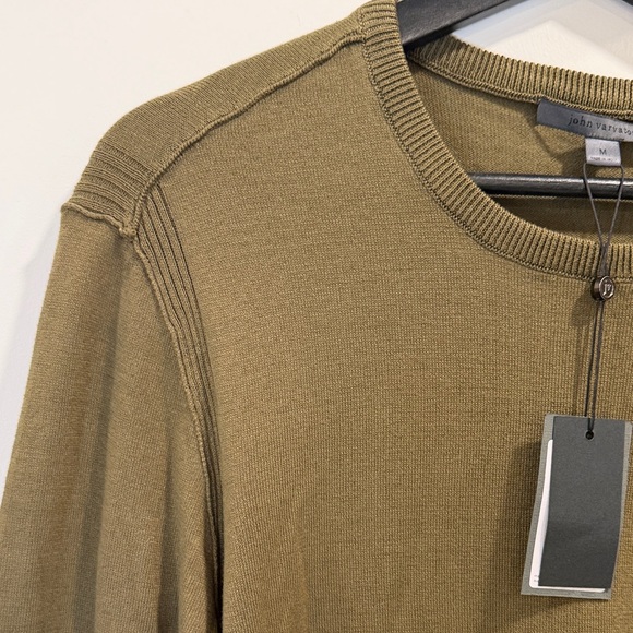 John Varvatos Khaki Long Sleeve Tee - Picture 4 of 5